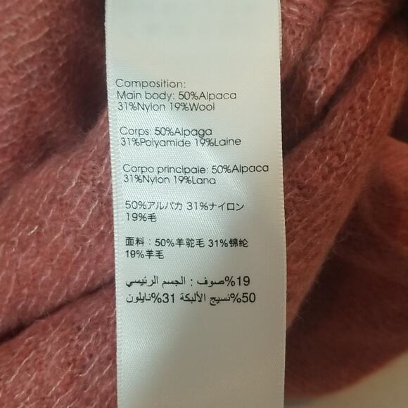 NWT 3.1 PHILLIP LIM Lofty Alpaca Blend Shirred Cuff Sweater In Dusty Coral - Picture 8 of 8